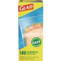  | Glad 60771 6.5 in. x 5.5 in. Fold-Top Sandwich Bags - Clear (2160/Carton) image number 1