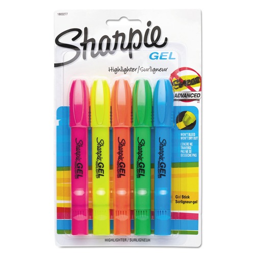 Highlighters | Sharpie 1803277 Bullet Tip Gel Highlighters - Assorted Ink/Barrel Colors (1-Set) image number 0