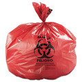 Trash Bags | Inteplast Group WSL4046R Low-Density 45 Gallon 40 in. x 46 in. Commercial Can Liners - Red (100-Piece/Carton) image number 2