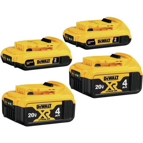 Batteries | Factory Reconditioned Dewalt DCB324-4R (2) 20V MAX 2 Ah Lithium-Ion Batteries and (2) 20V MAX XR 4 Ah Lithium-Ion Batteries image number 0
