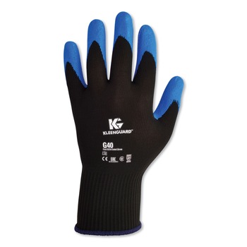 CLEANING GLOVES | KleenGuard 40227 G40 Nitrile Coated Gloves, 240 Mm Length, Large/size 9, Blue, 12 Pairs