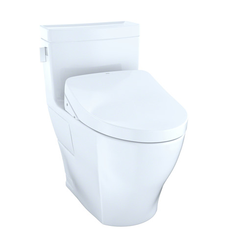 TOTO MW6243046CEFGA#01 WASHLETplus Legato 1-Piece Elongated 1.28 GPF Toilet with Auto Flush S500e Bidet Seat (Cotton White) image number 0