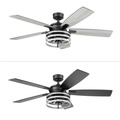 Ceiling Fans | Honeywell 51855-45 52 in. Remote Control Industrial Style Indoor LED Ceiling Fan with Light - Matte Black image number 1