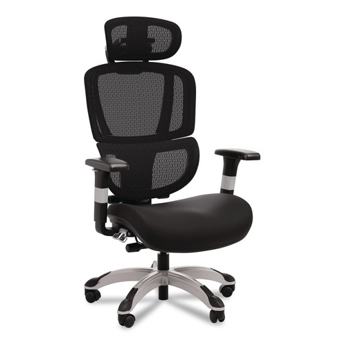 Office Chairs | Alera ALEMV41ME10B-ES Minverva Pro Multifunction Chair, Supports Up to 275 lb, 17.7-in to 21.4-in Seat Height, Black Seat, Black Back, Black Base image number 0