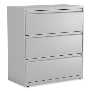 Alera 25490 3-Drawer Lateral 36 in. x 18 in. x 39.5 in. File Cabinet - Light Gray