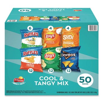 Frito-Lay 028400669979 1 oz. Bags Cool and Tangy Mix Variety Pack - Assorted Flavors (50/Carton)