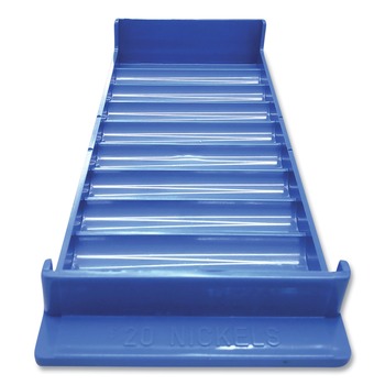 CONTROLTEK 3.75 x 10.5 x 1.5 Stackable 10-Compartment Plastic Coin Tray - Blue (2/Pack)