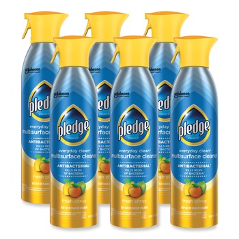Pledge 307951 9.7-Ounce Multi-Surface Antibacterial Everyday Cleaner Spray (6/Carton)