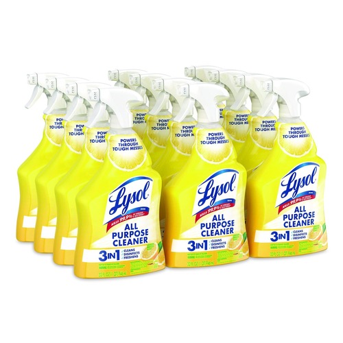 All-Purpose Cleaners | LYSOL Brand 19200-75352 32 oz. Spray Bottle Ready-to-Use All-Purpose Cleaner - Lemon Scent (12/Carton) image number 0
