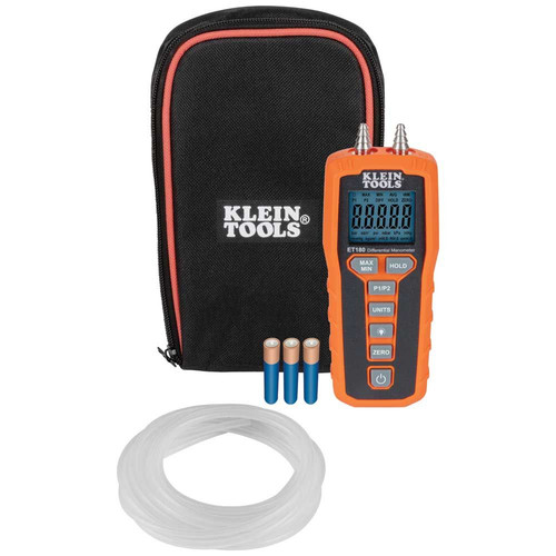 Detection Tools | Klein Tools ET180 Air and Gas Pressure Digital Differential Manometer image number 0