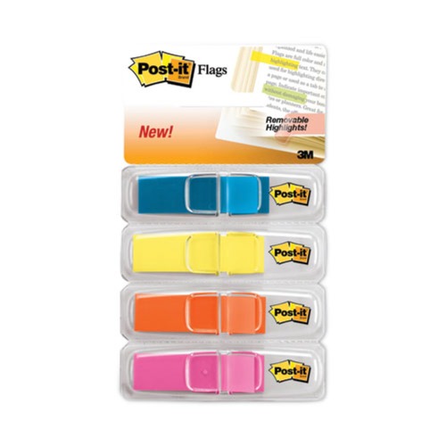  | Post-it Flags 683-4ABX 0.5 in. x 1.75 in. Highlighting Page Flags - 4 Assorted Bright Colors (140/Pack) image number 0