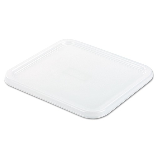 Food Trays, Containers, and Lids | Rubbermaid Commercial FG650900WHT SpaceSaver 8.8 in. x 8.75 in. Square Plastic Container Lids - White image number 0