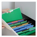  | Universal UNV10522 1/3 Cut Tab Legal Size Deluxe Colored Top Tab File Folders - Green/Light Green (100/Box) image number 3