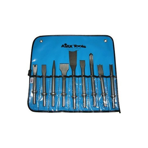 Air Chisels | AJAX tools A9029 9-Piece 0.401 Shank Air Chisel Set image number 0