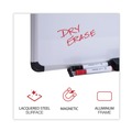Office Jansan | Universal UNV43841 36 in. x 24 in. Deluxe Porcelain Magnetic Dry Erase Board - White Surface, Aluminum Frame image number 3