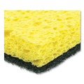 Cleaning Cloths | AmerCareRoyal S740C/20 3.5 x 6 Heavy-Duty Scrubbing Sponge - Yellow/Green (20/Carton) image number 2