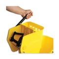 Mop Buckets | Boardwalk 3485205 8.75 gal. Pro-Pac Side-Squeeze Wringer/Bucket Combo - Yellow/Silver image number 1