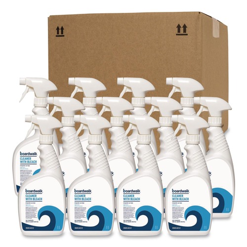 All-Purpose Cleaners | Boardwalk BWK4832 32 oz Cleaner with Bleach - Apple Scent (12/Carton) image number 0