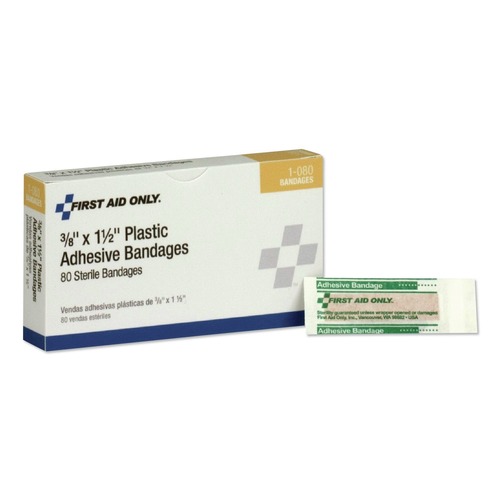 First Aid | First Aid Only 1-080 SmartCompliance 0.38 x 1.5 Plastic Bandage (80/Box) image number 0
