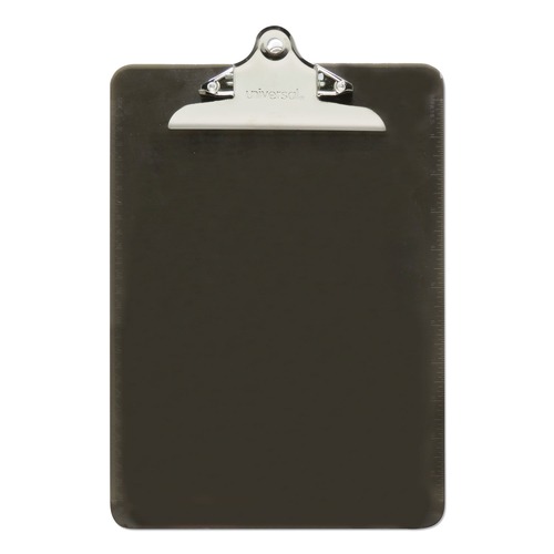 Office Jansan | Universal UNV40306 1.25 in. Clip Capacity 8.5 in. x 11 in. Plastic Clipboard with High Capacity Clip - Translucent Black image number 0