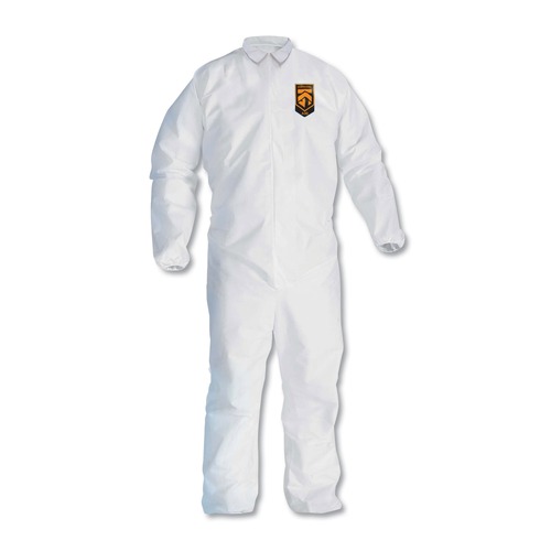 Bib Overalls | Ansell KCC 46105 A30 Elastic-Back and Cuff Coveralls - Double Extra Large, White (25/Carton) image number 0