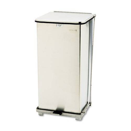 Trash & Waste Bins | Rubbermaid Commercial FGST24SSPL 13 gal. Defenders Heavy-Duty Steel Step Can - Stainless Steel image number 0