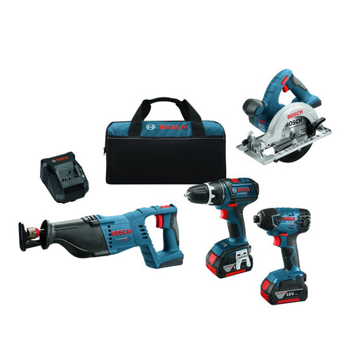 Combo Kits | Factory Reconditioned Bosch CLPK420-181-RT Cordless Lithium-Ion 4-Tool Combo Kit image number 0