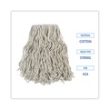 Cleaning & Janitorial Supplies | Boardwalk BWKCM02024S #24 Banded Cotton Mop Heads - White (12/Carton) image number 7