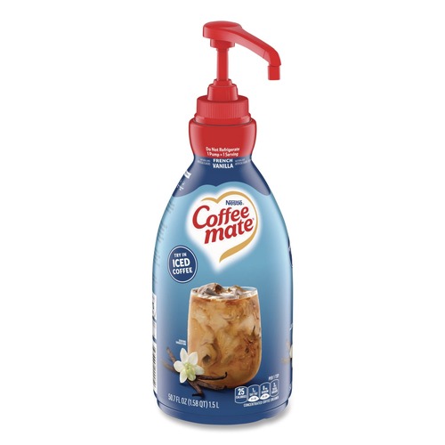 Coffee | Coffee-Mate 12039864 1.5 Liter Liquid Coffee Creamer Pump Bottle - French Vanilla image number 0