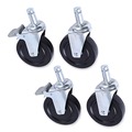 Office Jansan | Alera ALESW590004 5 in. Wheel Grip Ring Stem Optional Casters for Wire Shelving - Black (4/Set) image number 0