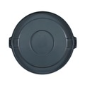 Cleaning & Janitorial Supplies | Boardwalk 1868182 Plastic Round Flat-Top Lid for 32 gal. Waste Receptacles - Gray image number 1