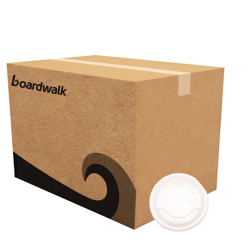 Food Service | Boardwalk BWKPRTLID4 Lids for 3.25 oz. to 5.5 oz. Souffle/Portion Cups - Clear (2500/Carton) image number 0