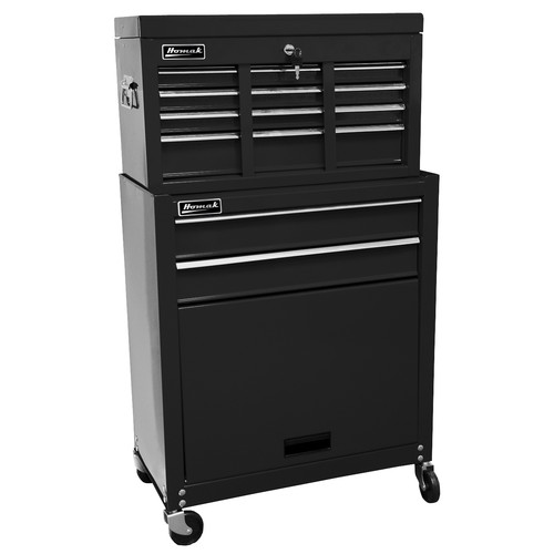 Cabinets | Homak BK07062400 24 in. Combo Top Chest/Roller Cabinet (Black) image number 0