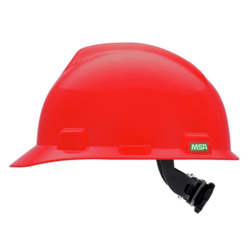 Hard Hats | MSA 475363 V-Gard Slotted Cap with Fas-Trac III Suspension - Red image number 0