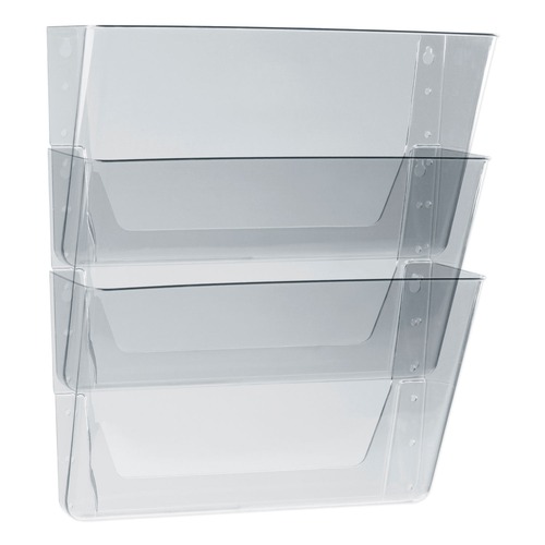 Office Jansan | Storex 70245U06C 13 in. x 4 in. x 14 in. Wall File - Letter Size, Clear (3/Pack) image number 0