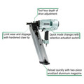 Metabo HPT NR90AC5M 2-3/8 in. to 3-1/2 in. Plastic Collated Framing Nailer image number 2