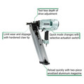 Framing Nailers | Metabo HPT NR90AC5M 2-3/8 in. to 3-1/2 in. Plastic Collated Framing Nailer image number 2