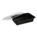 Food Trays, Containers, and Lids | GEN FCPP-BC-12RECT 5.78 in. x 4.52 in. x 2.24 in. 12 oz. Plastic Microwavable Food Container with Lid - Rectangular Black/Clear (150/Carton) image number 2