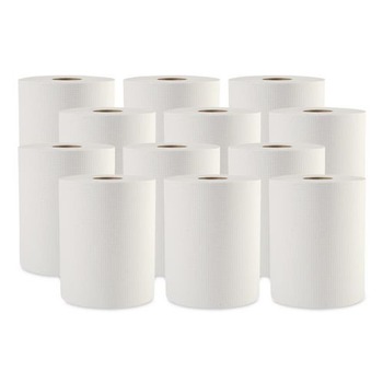 Boardwalk 8123 2 in. Core 1-Ply 8 in. x 600 ft. Hardwound Paper Towels - White (12/Carton)
