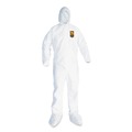 Bib Overalls | Ansell KCC49127 A20 Elastic-Back, Hood and Boots Breathable Particle Protection Coveralls - Quadruple Extra Large, White (20/Carton) image number 3