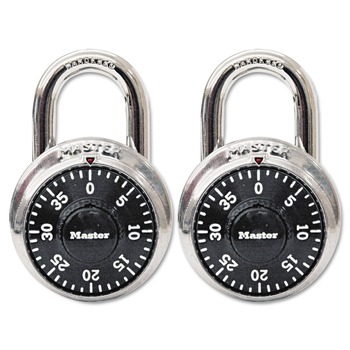 Master Lock 1.87 in. Wide Stainless Steel Combination Lock - Silver/Black (2/Pack)