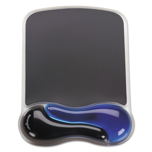 Office Furniture Accessories | Kensington K62401AM 9.37 x 13 Duo Gel Wave Mouse Pad with Wrist Rest - Blue image number 0