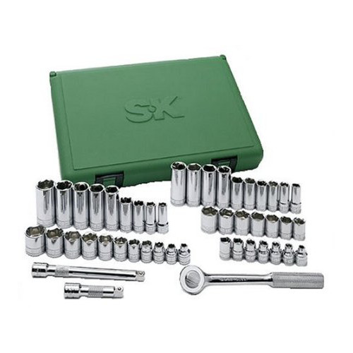 Socket Sets | SK Hand Tool 94547-12 47-Piece 3/8 in. Drive 12-Point SAE/Metric Standard/Deep Socket Set with Pro Ratchet image number 0