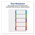 Office Jansan | Avery 11840 5-Tab 1 to 5 11 in. x 8-1/2 in. Contemporary Color Tabs Customizable TOC Ready Index Multicolor Tab Dividers - White (1 Set) image number 4