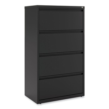 Alera 30 in. x 18.63 in. x 52.5 in. Legal/Letter-Size 4-Drawer Lateral File - Black