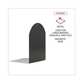 Office Jansan | Universal UNV54071 6 in. x 5 in. x 7 in. Metal Magnetic Bookends - Black (1 Pair) image number 2