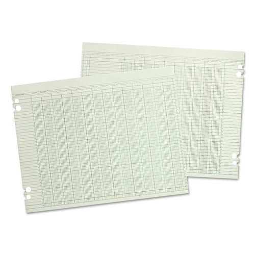 Office Jansan | Wilson Jones WG50-24A 11 in. x 17 in. 24-Column Accounting Loose Sheets - Green (100/Pack) image number 0