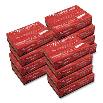Bagcraft P011012 MarketWax 12 in. x 10.75 in. Interfolded Dry Wax Deli Paper - White (500 Sheets/Box, 12 Boxes/Carton)