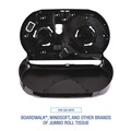 Paper Towels and Napkins | Boardwalk R4070BKBW 20.25 in. x 6 in. x 12.25 in. Jumbo Twin Toilet Tissue Dispenser - Black image number 7