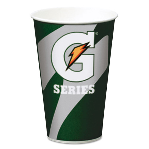 Cups and Lids | Gatorade 50240SM-C 7 oz. Paper Cups with Logo (White/Green/Orange) (2,000-Pack) image number 0